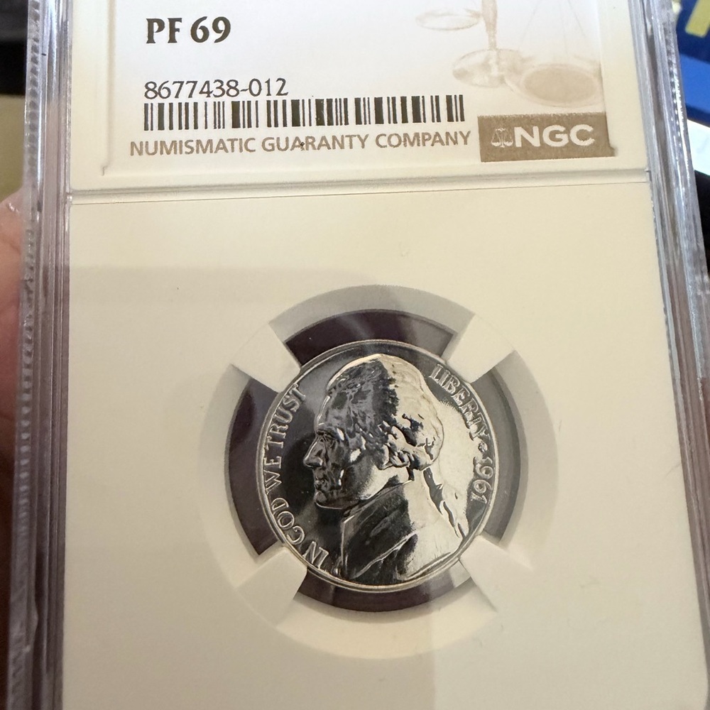 NGC Graded 1961 Jefferson Nickel PF69 - Lustrous Silver Toning